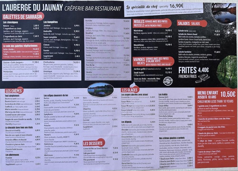 L'Auberge du Jaunay - Menu Image 1