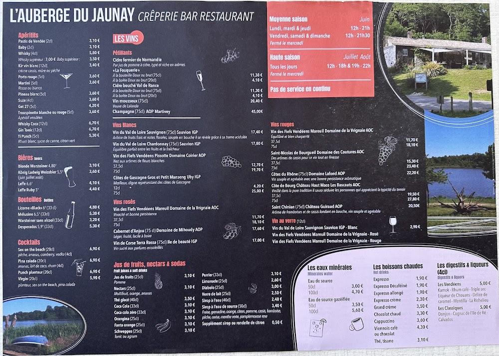 L'Auberge du Jaunay - Menu Image 2